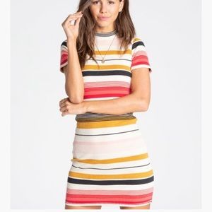 Billabong Stay Golden Striped Bodycon Dress